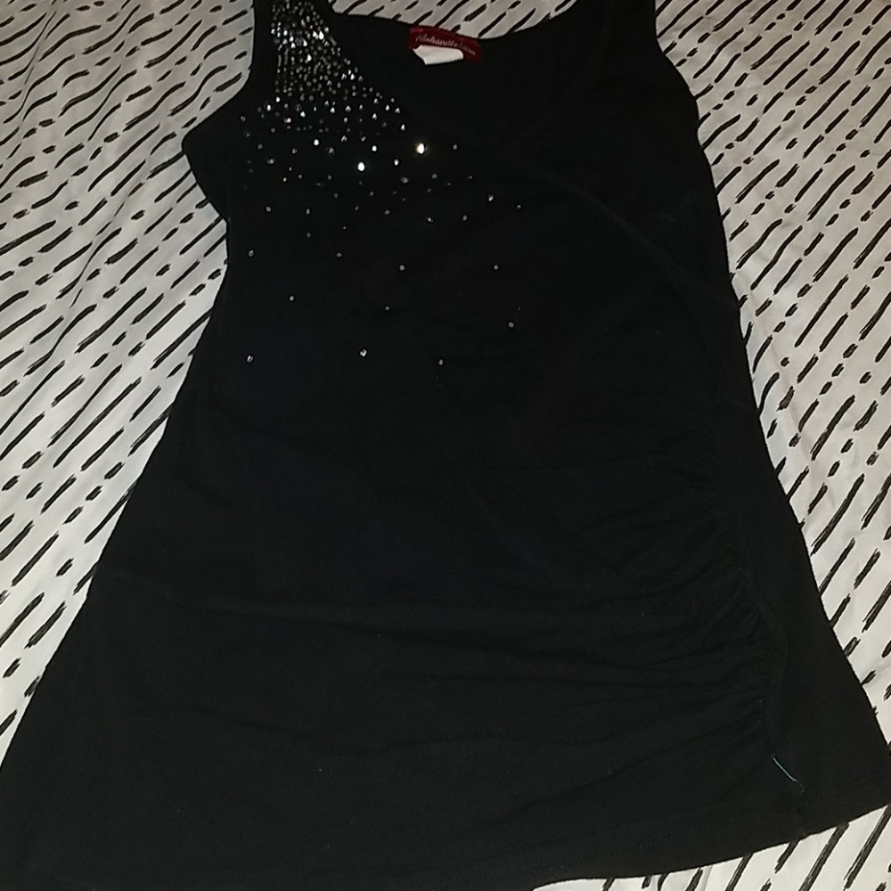 Black with rhinestones tank